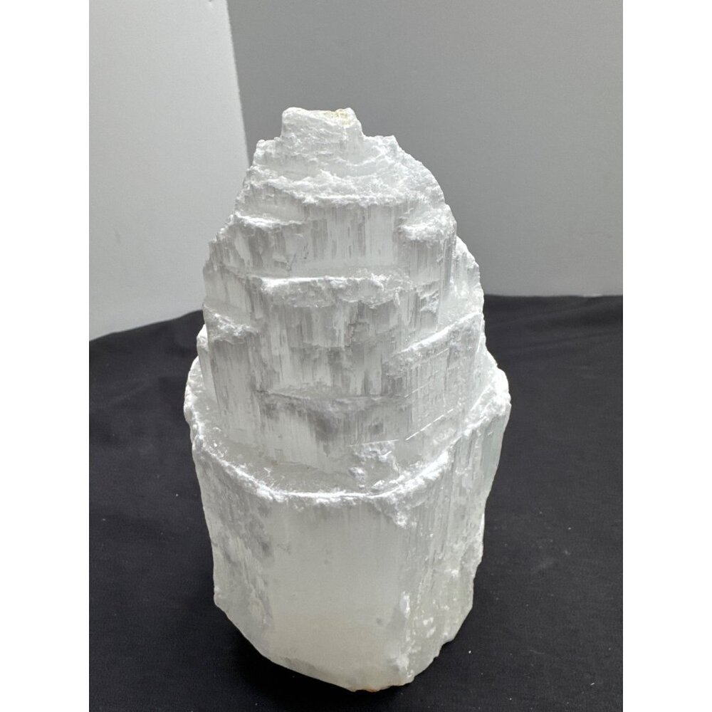 Natural Selenite Crystal Tower For Home & Office Decor 8" Tall